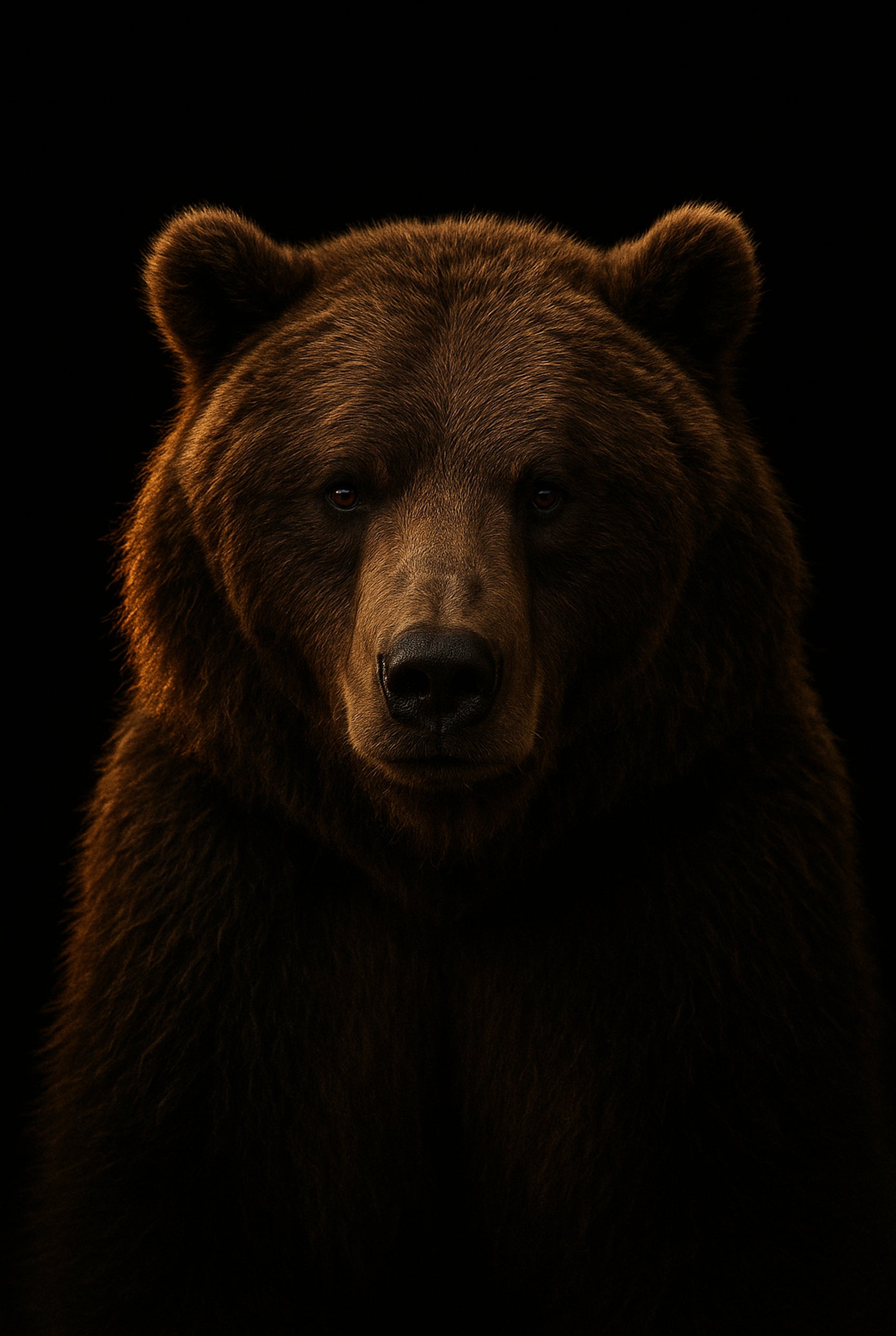 Golden Rim - zwart-wit dierportret, Wandkraft