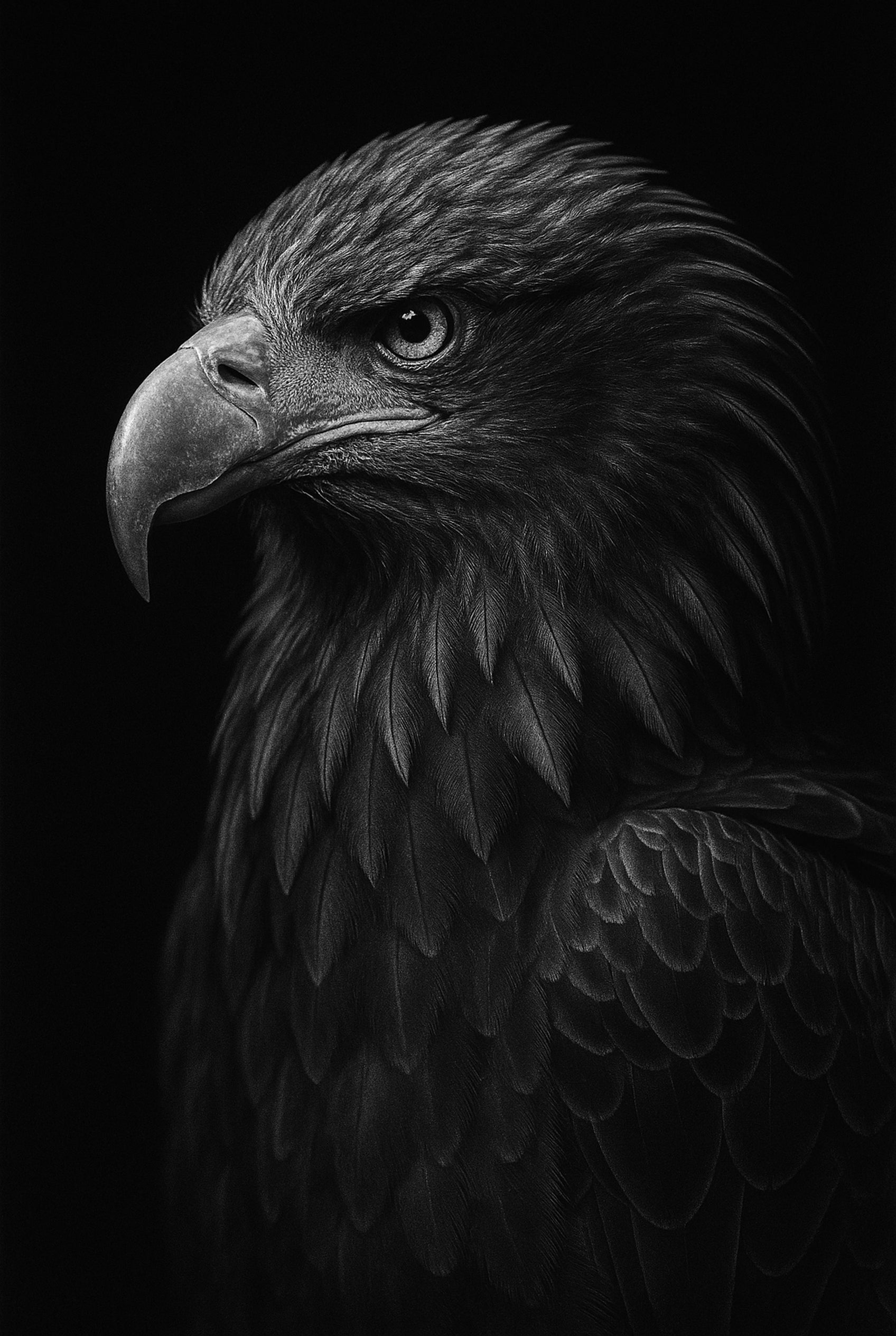 Iron Beak - zwart-wit dierportret, Wandkraft