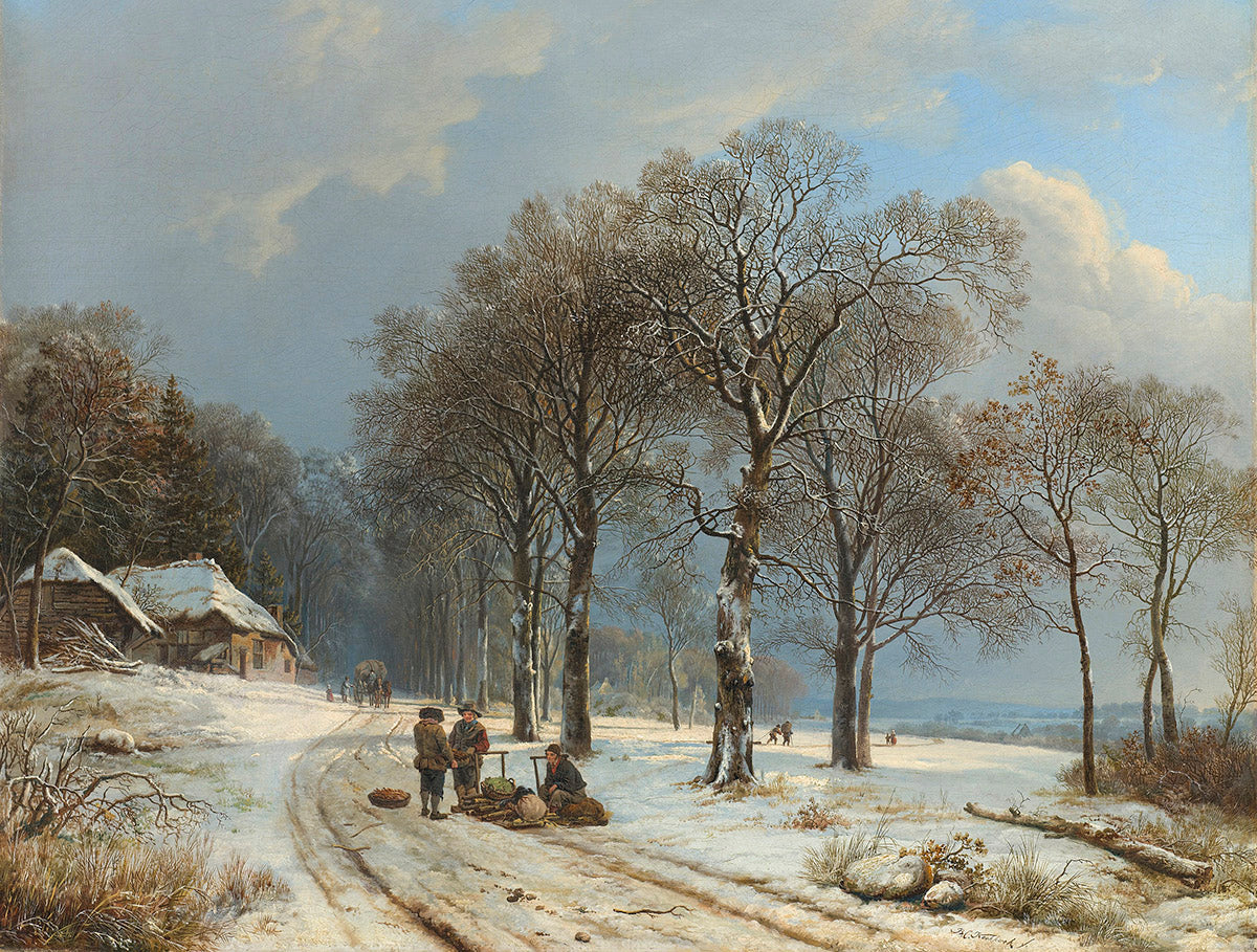 Winterlandschap, Barend Cornelis Koekkoek Walldecoration Wandkraft 118x70 cm