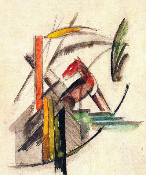 Art Facsimile 057 from Franz Marc Walldecoration Wandkraft 70x118 cm