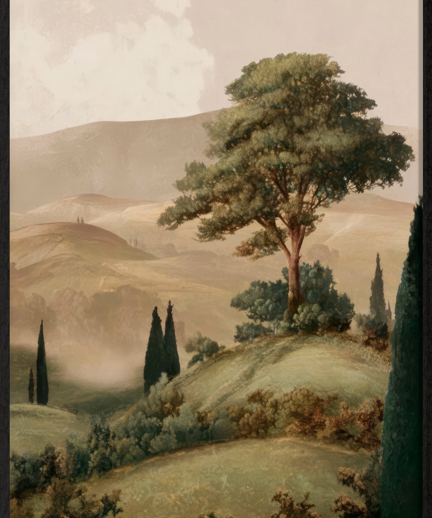 Where hills breathe Walldecoration Wandkraft 40x60 cm Baklijst Zwart