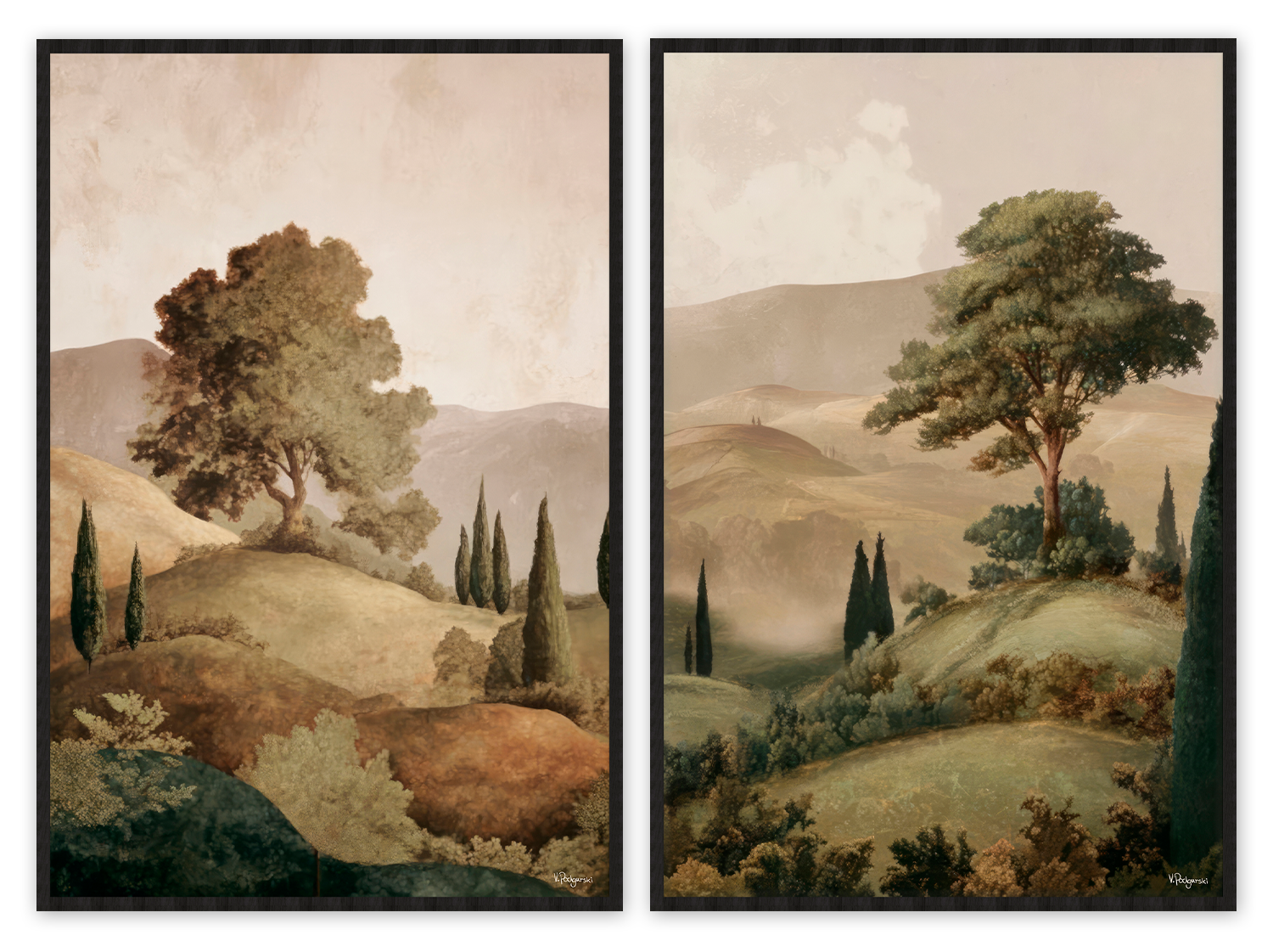 The Hills Set Walldecoration Wandkraft 80x120 cm Baklijst Zwart