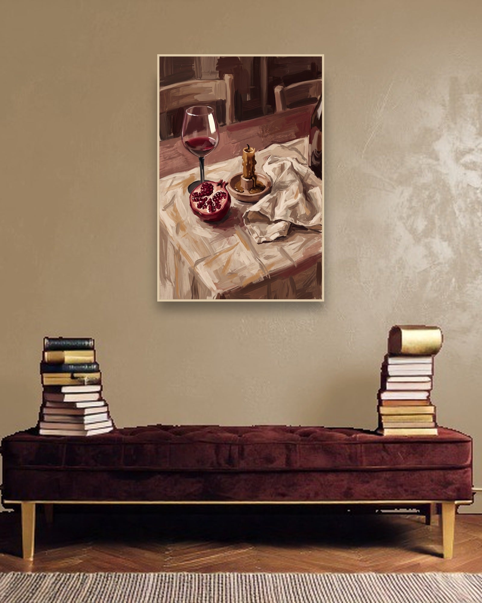 Late Table sfeerbeeld met blanke houten lijst in moderne luxe interieur