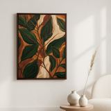 Leaf Chorus van Wandkraft op canvas in wenge baklijst, in een licht Scandinavisch interieur.