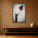 Let It Rise van Wandkraft op canvas in wenge baklijst, in een stoere loft.