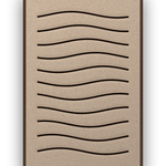 Line Dunes akoestisch viltpaneel met kastanjebruine (wenge) baklijst, vrijstaand