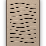 Line Dunes akoestisch viltpaneel met kastanjebruine (wenge) baklijst, vrijstaand