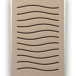 Line Dunes akoestisch viltpaneel met witte baklijst, vrijstaand