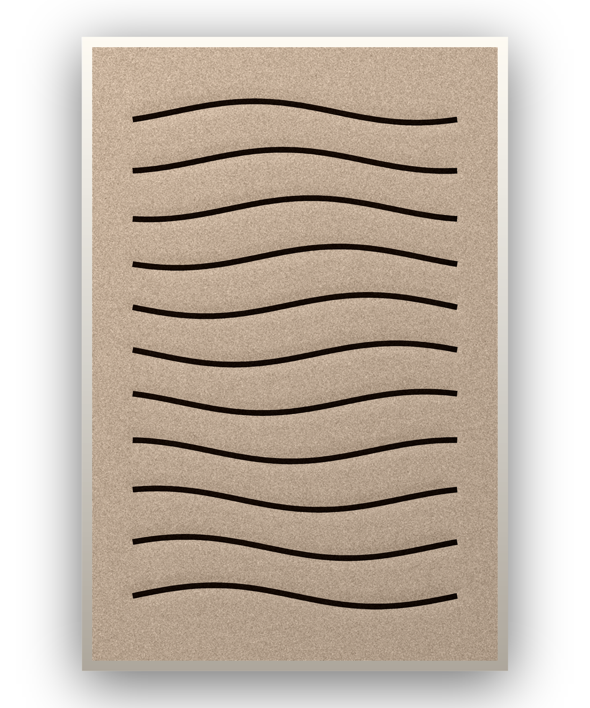 Line Dunes akoestisch viltpaneel met witte baklijst, vrijstaand