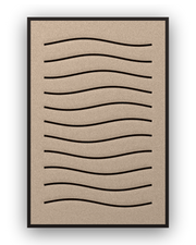 Line Dunes akoestisch viltpaneel met zwarte baklijst, vrijstaand