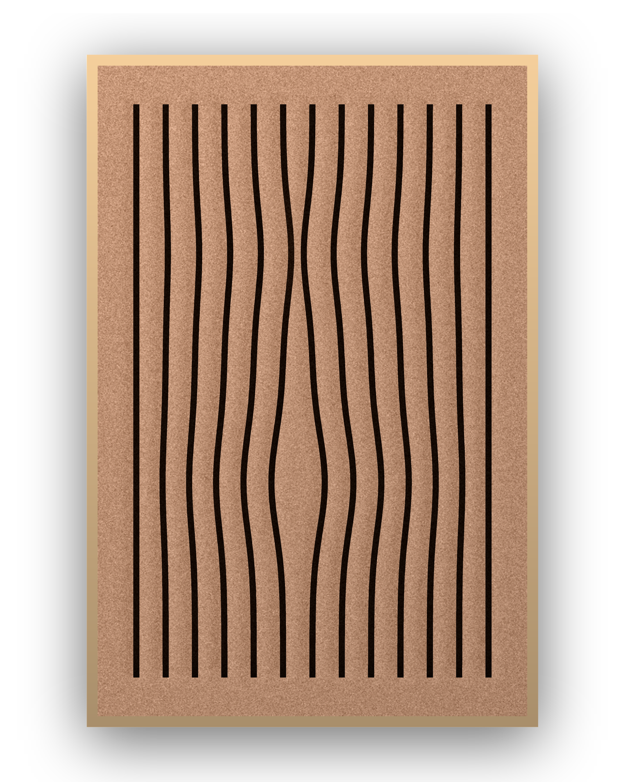 Line Grain akoestisch vilt paneel met blanke baklijst