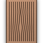 Line Grain akoestisch viltpaneel met kastanjebruine (wenge) baklijst, vrijstaand