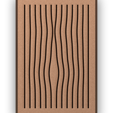 Line Grain akoestisch viltpaneel met kastanjebruine (wenge) baklijst, vrijstaand