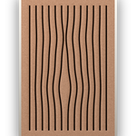 Line Grain akoestisch viltpaneel met witte baklijst, vrijstaand
