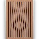 Line Grain akoestisch viltpaneel met witte baklijst, vrijstaand