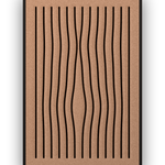 Line Grain Akustikfilz-Paneel mit schwarzem Schattenfugenrahmen, freigestellt