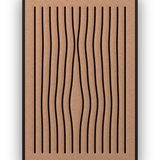 Line Grain Akustikfilz-Paneel mit schwarzem Schattenfugenrahmen, freigestellt
