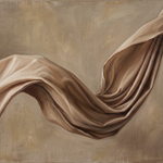 Linen & Light - zwevende zijdezachte stof, Wandkraft