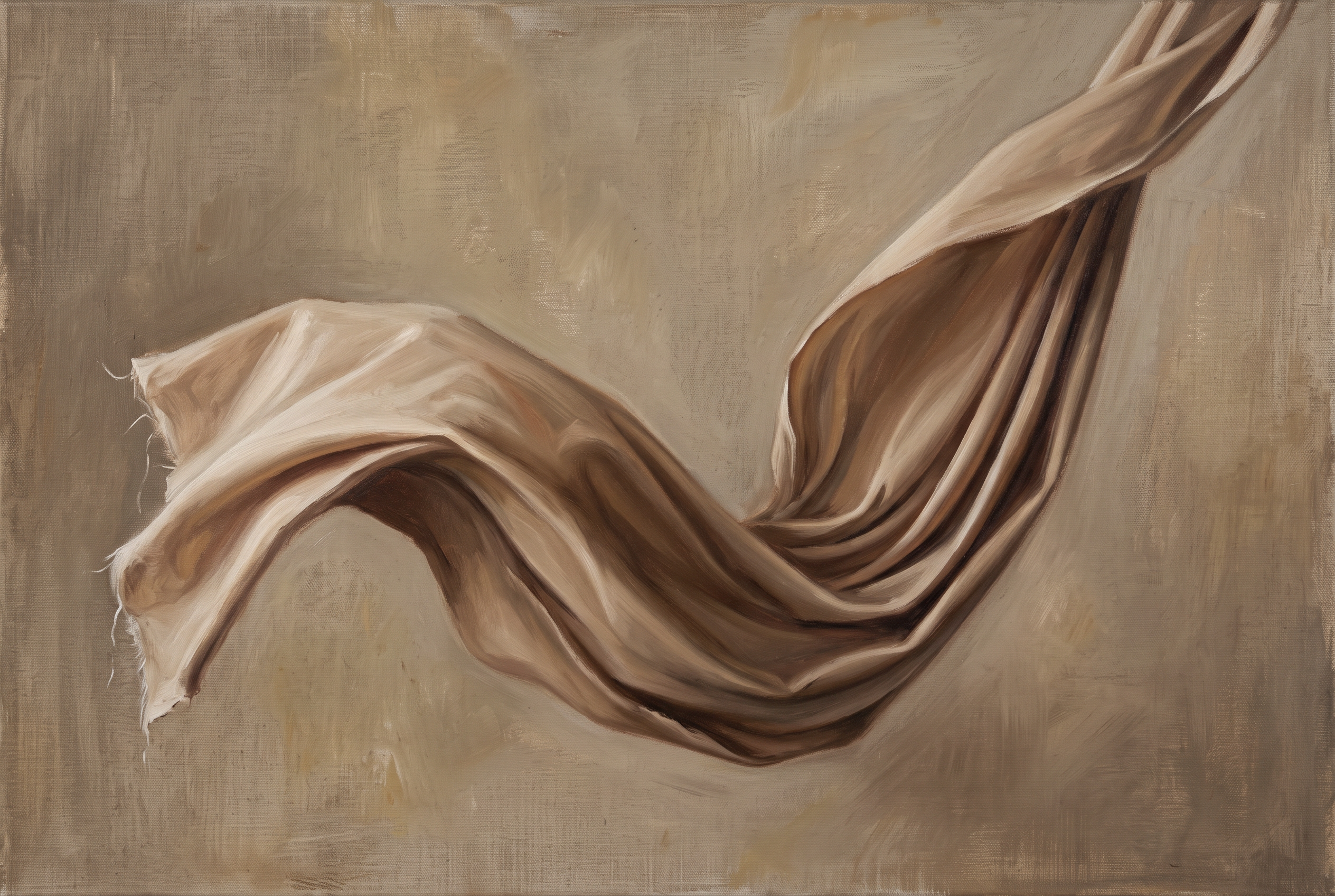 Linen & Light - zwevende zijdezachte stof, Wandkraft