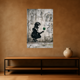Lucky Charm van Wandkraft op canvas zonder lijst, vlak aan de muur, in een stoere loft.