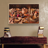 Midday Feast sfeerbeeld met blanke houten lijst in moderne luxe interieur