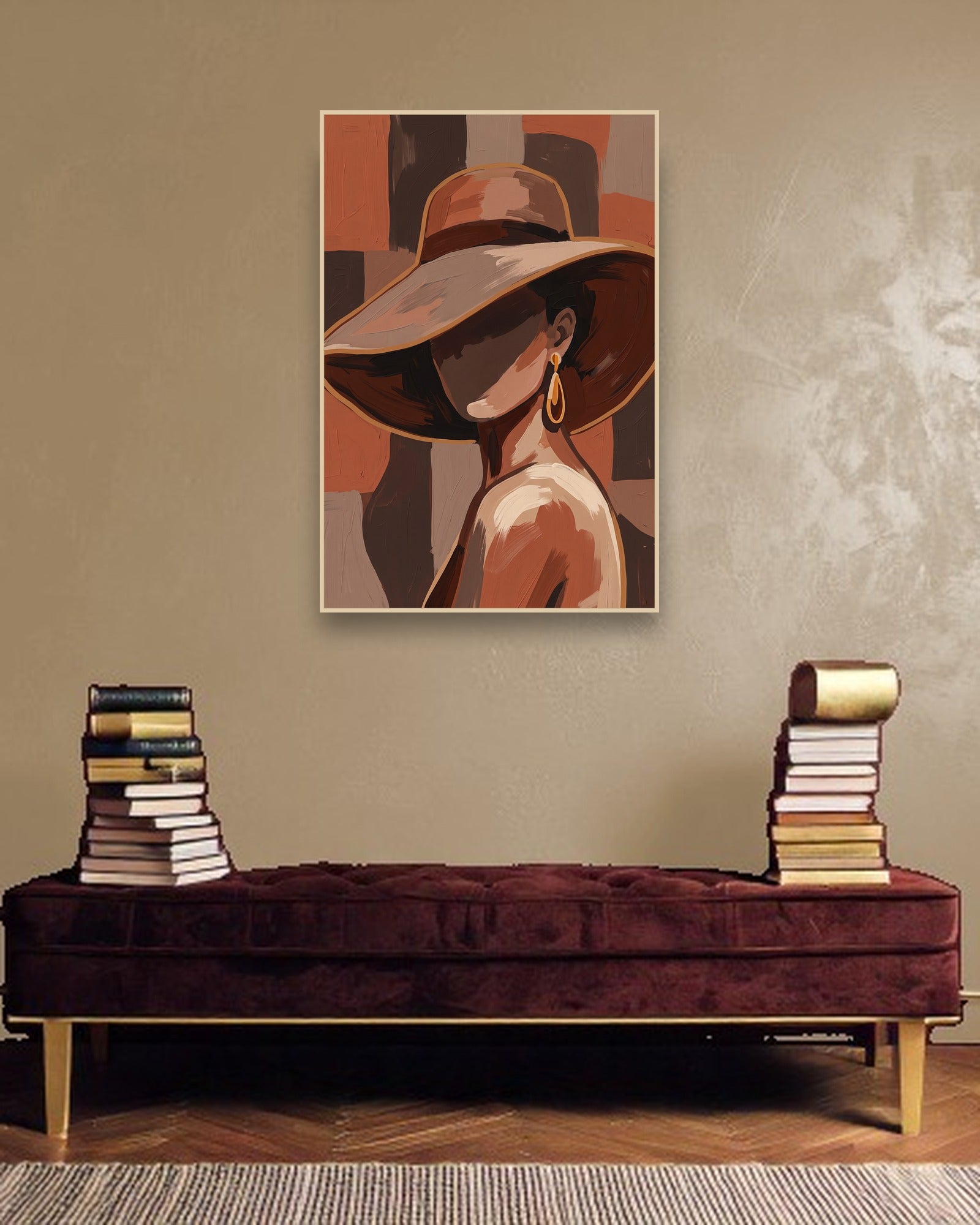 Midday Shadow ambiance avec cadre en bois clair dans un intérieur de luxe moderne