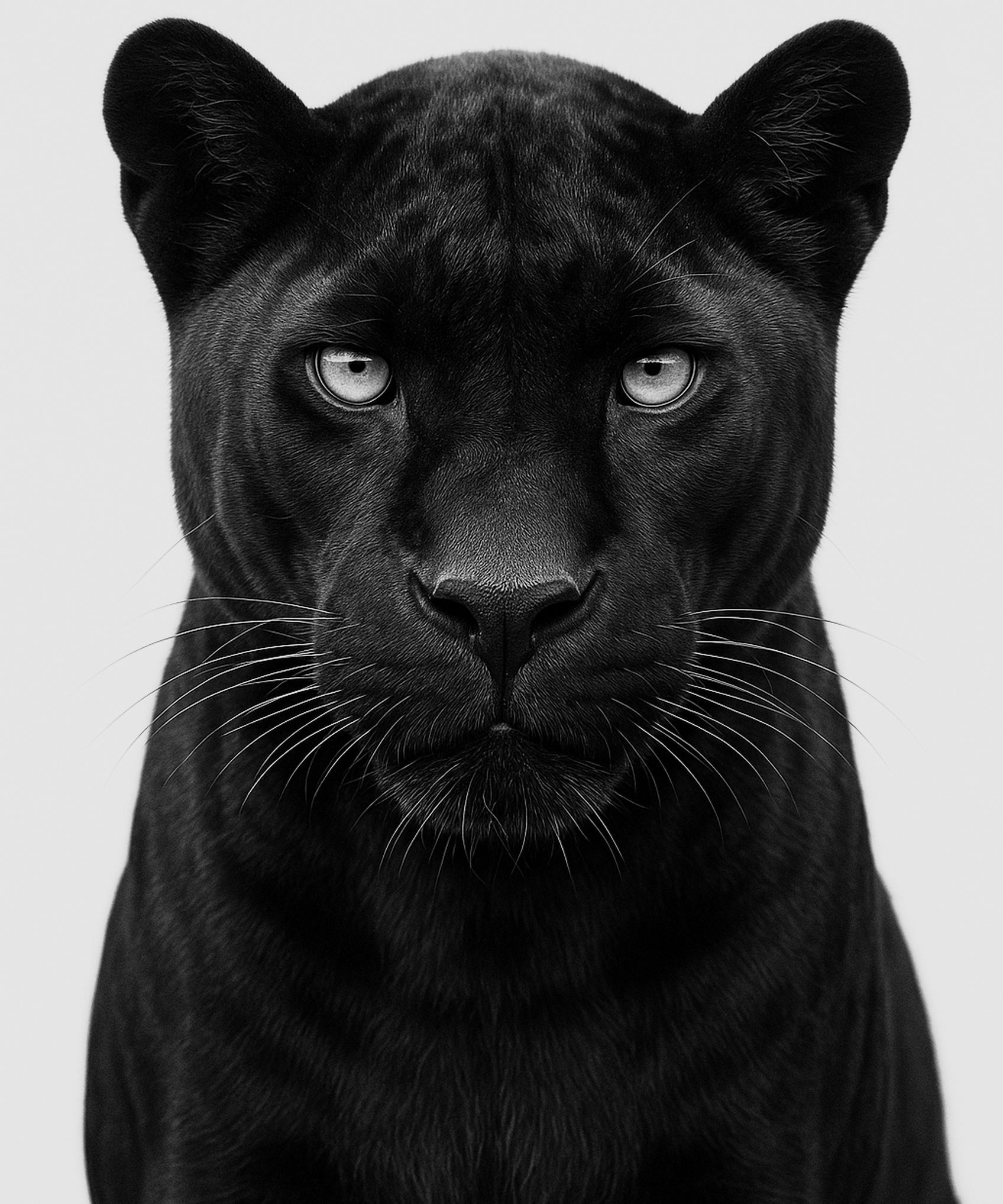 Midnight Coat - zwart-wit dierportret, Wandkraft