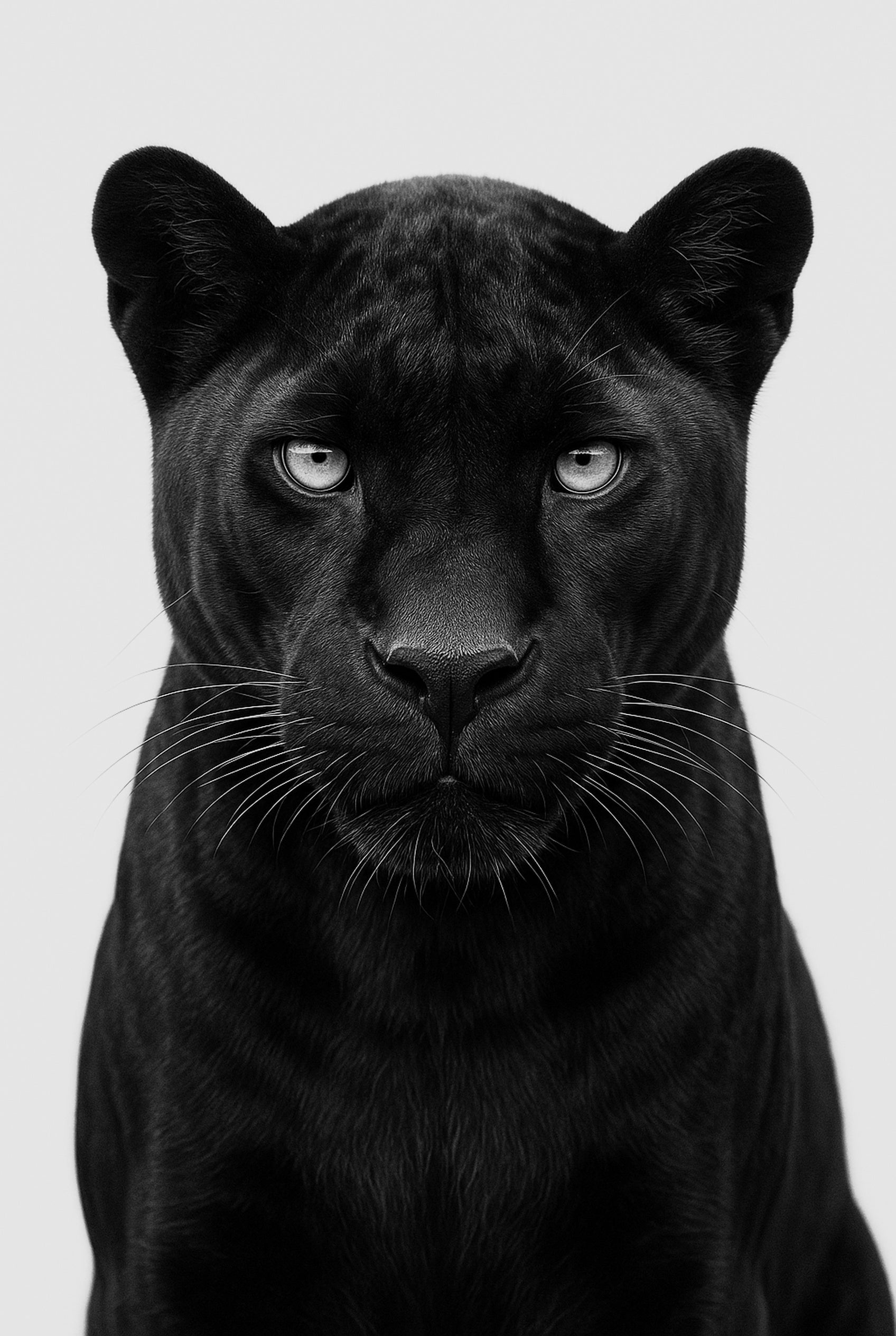 Midnight Coat - zwart-wit dierportret, Wandkraft