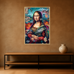 Mona Revolt van Wandkraft op canvas in blanke baklijst, in een stoere loft.