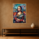 Mona Revolt van Wandkraft op canvas in blanke baklijst, in een stoere loft.