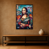 Mona Revolt van Wandkraft op canvas in zwarte baklijst, in een stoere loft.