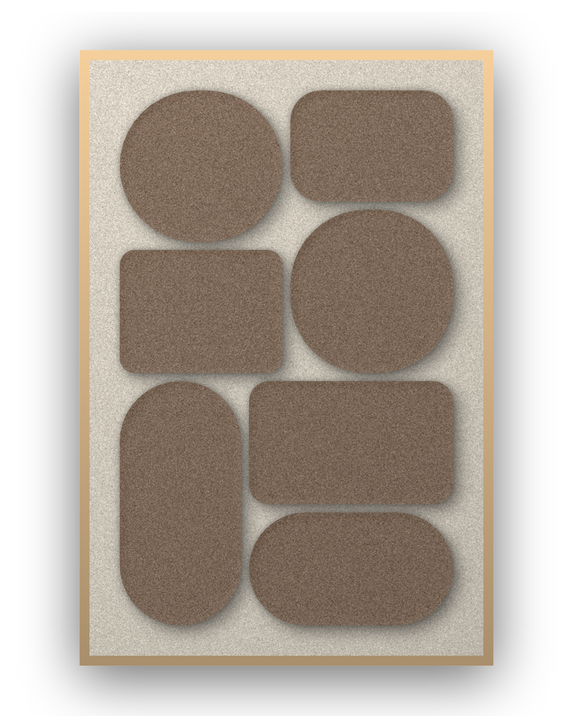 Panneau en feutre acoustique Monolith Cocoa, cadre caisse naturel