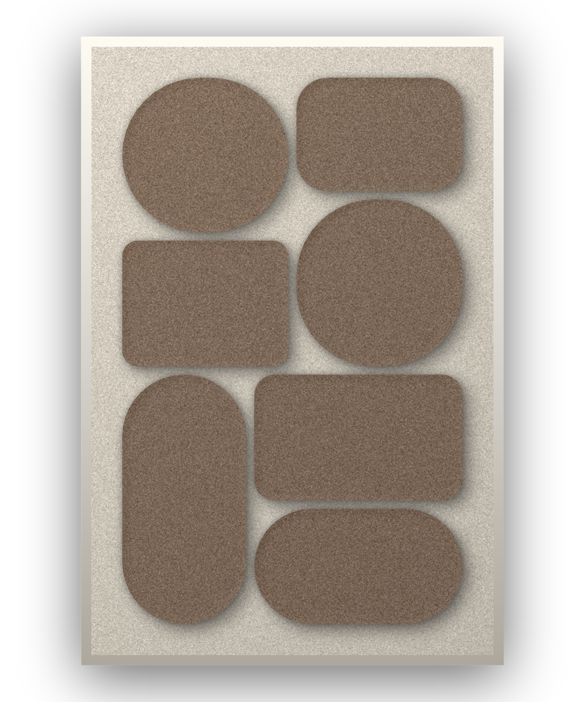 Monolith Cocoa Akustikfilz-Paneel mit weißem Schattenfugenrahmen, freigestellt