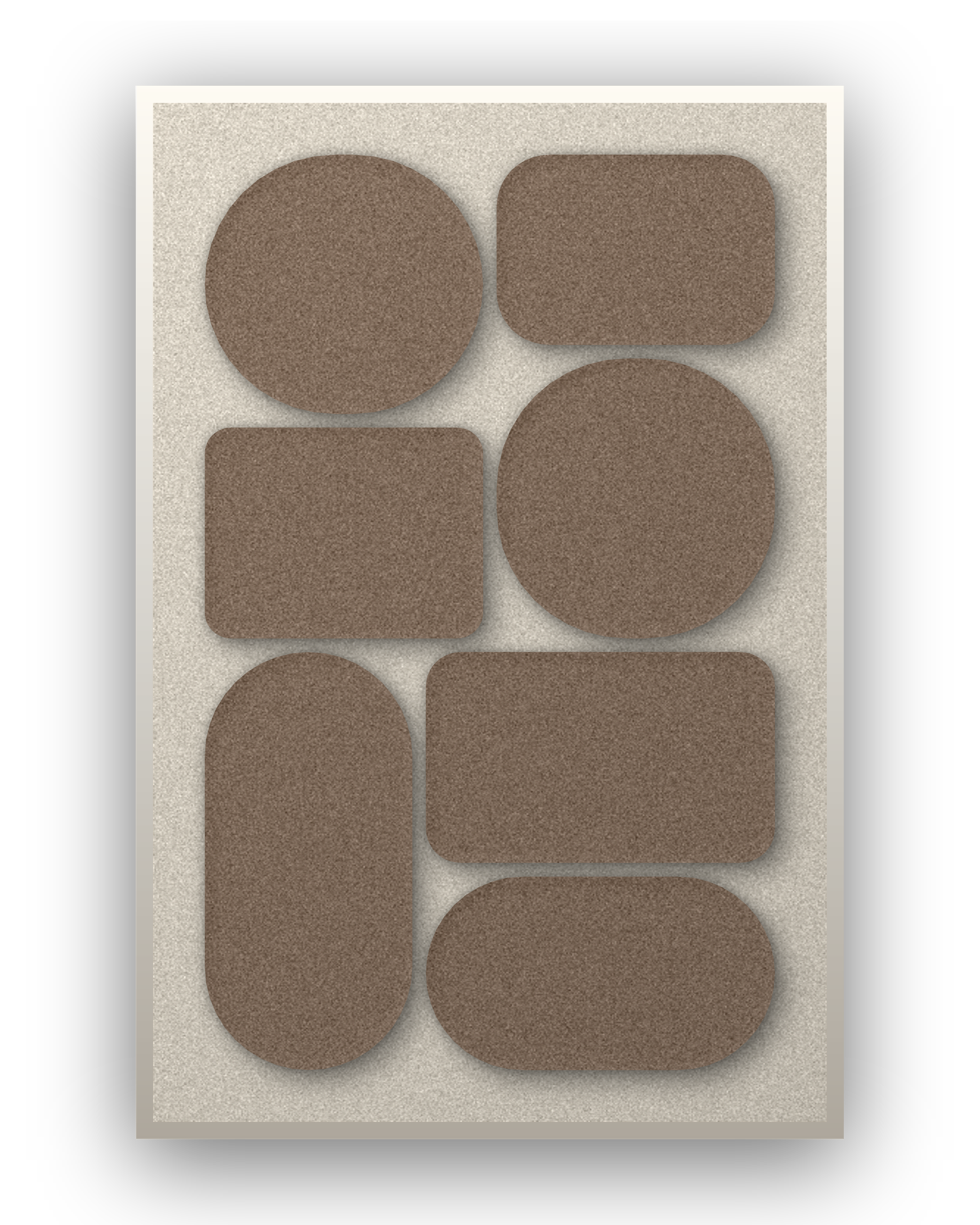 Panneau en feutre acoustique Monolith Cocoa avec cadre caisse blanc, détouré