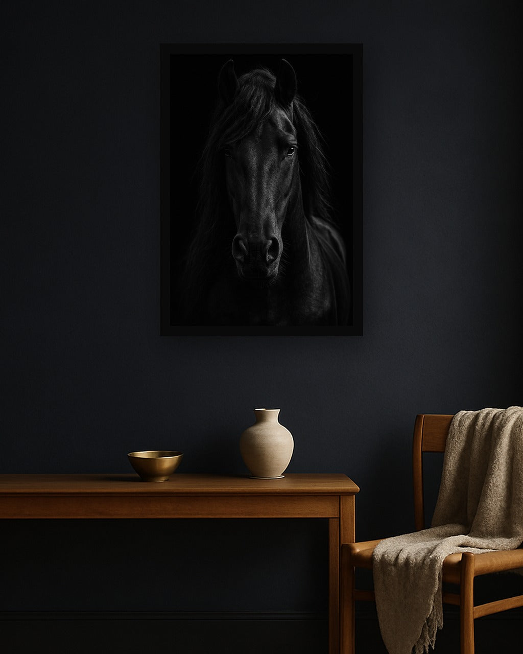 Night Mane interieur mockup met zwarte lijst