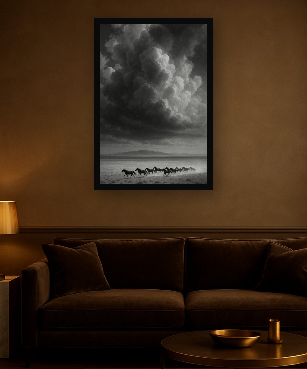 Ochre Dust interieur mockup met zwarte lijst