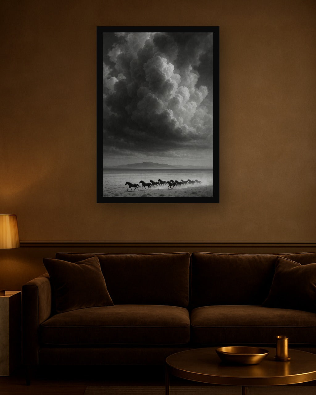 Ochre Dust interieur mockup met zwarte lijst