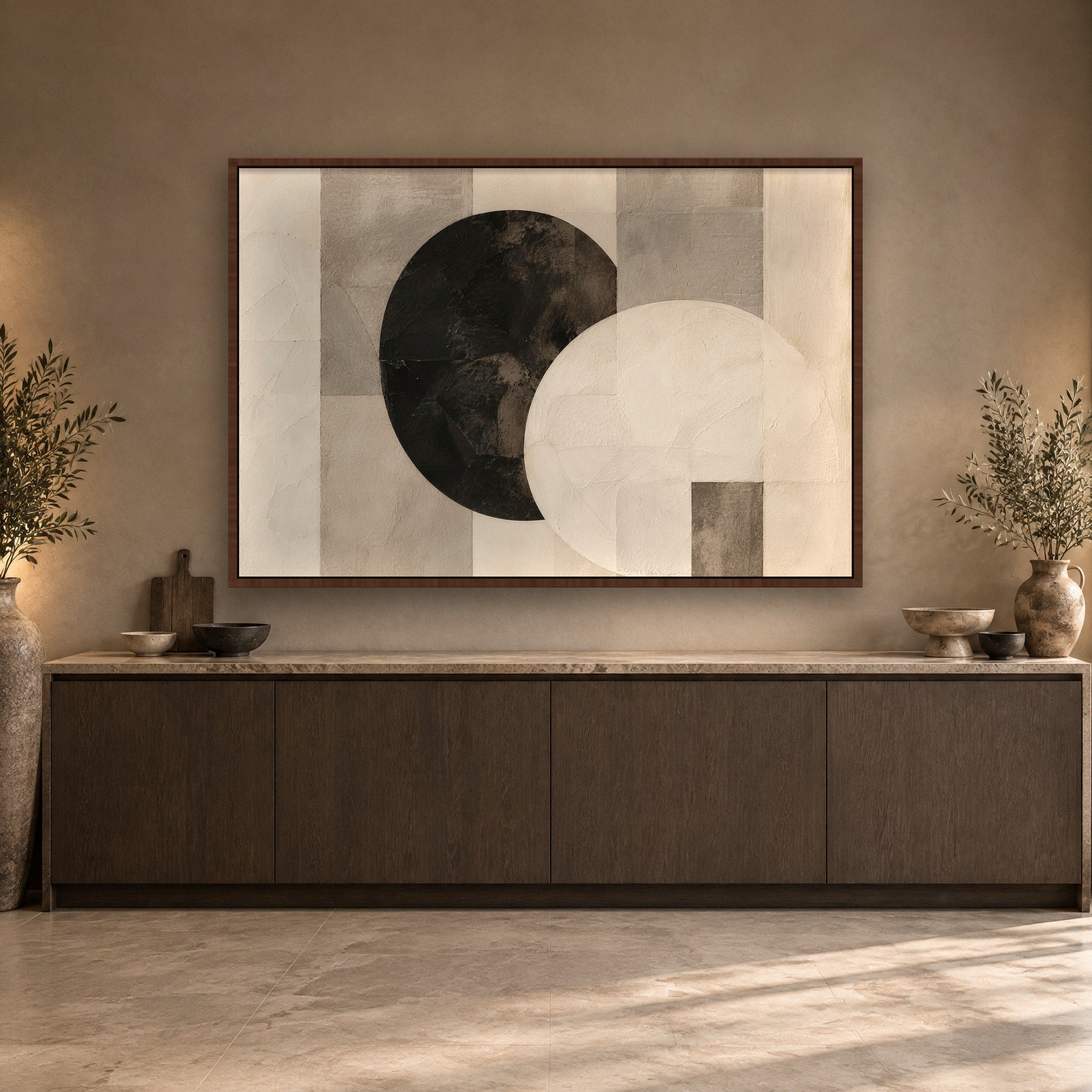 Paired Moons sfeerbeeld met kastanjebruine baklijst in een keuken