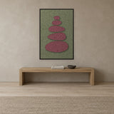 Pebble Cairn Berry viltpaneel aan de wand in een bohemian interieur