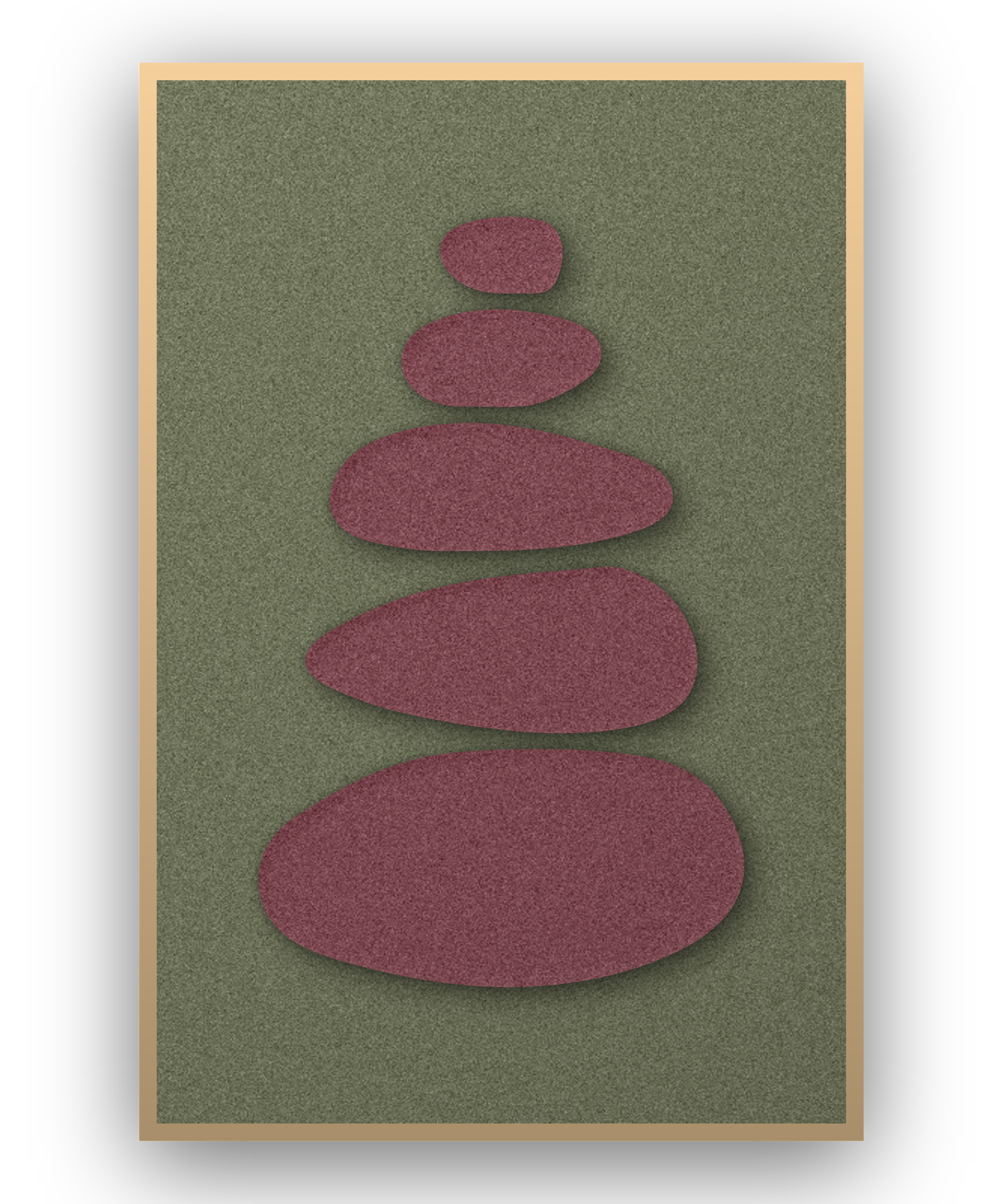 Pebble Cairn akoestisch vilt paneel Berry met blanke baklijst