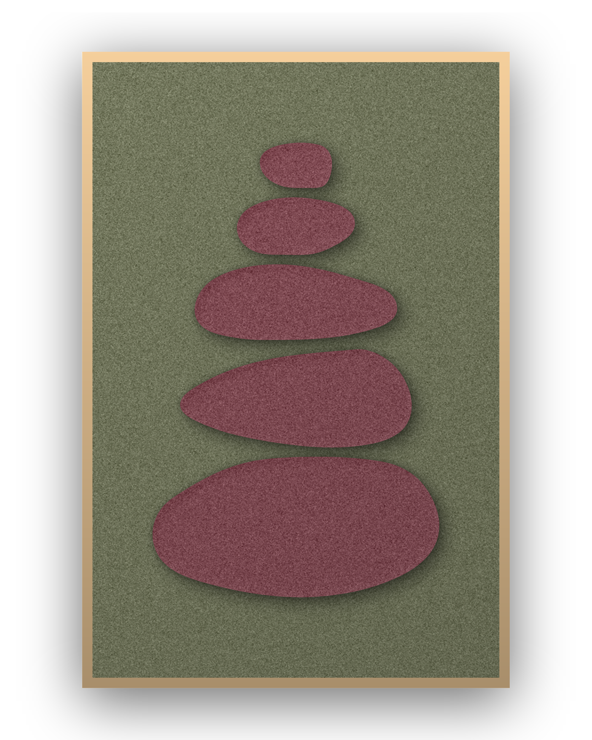 Pebble Cairn akoestisch vilt paneel Berry met blanke baklijst
