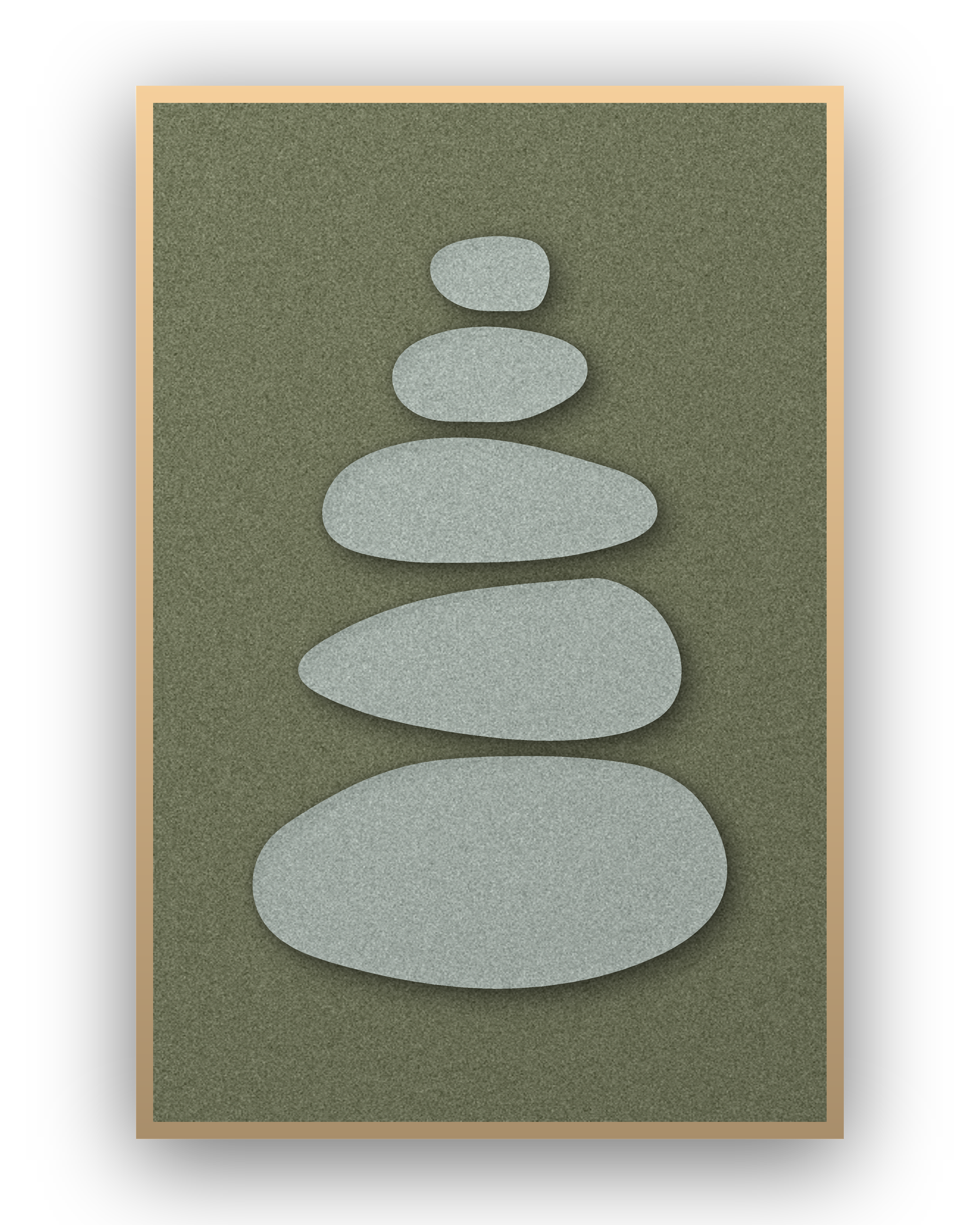 Pebble Cairn akoestisch vilt paneel Forest met blanke baklijst