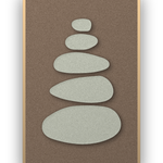 Pebble Cairn akoestisch vilt paneel Mocha met blanke baklijst