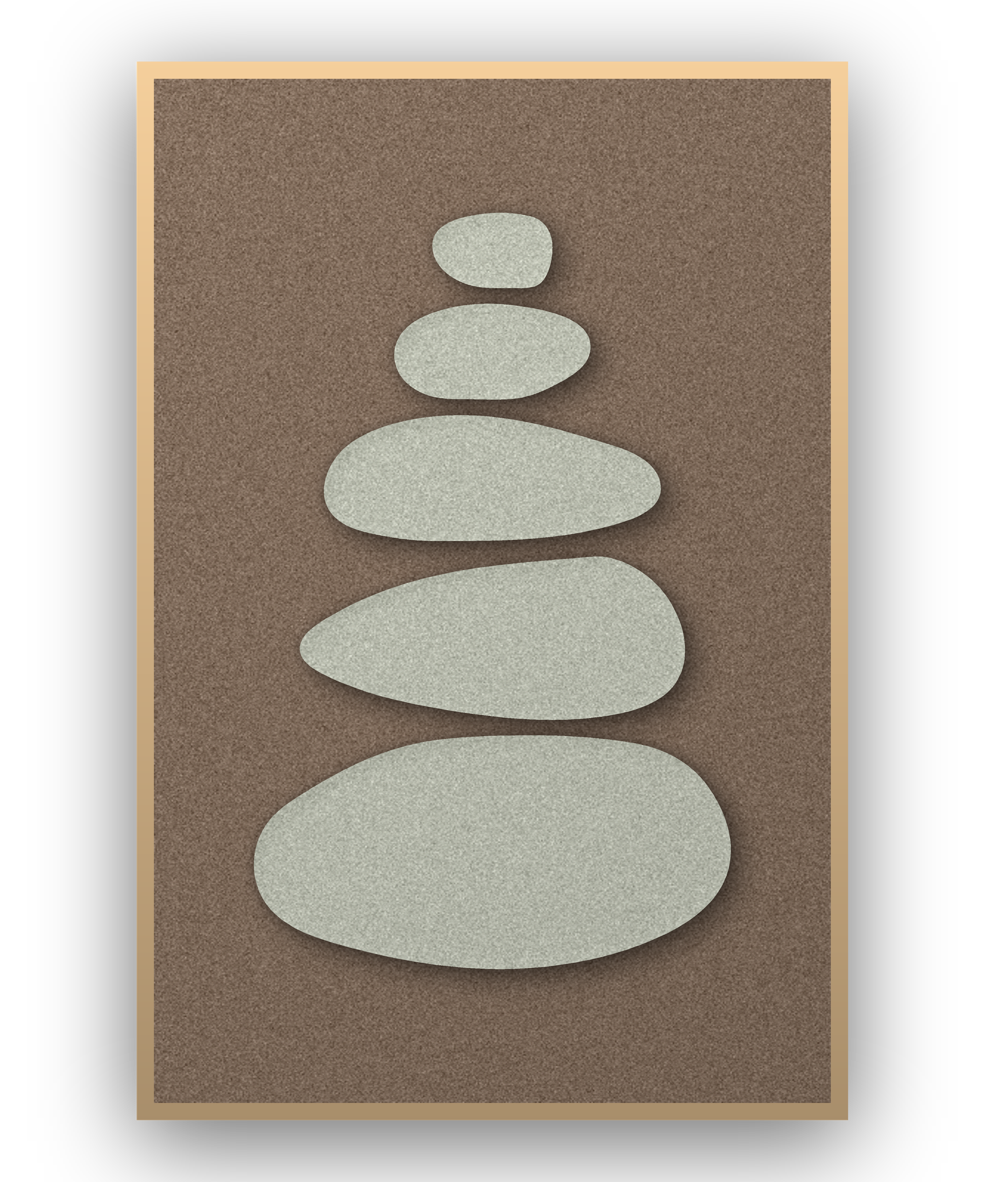 Pebble Cairn akoestisch vilt paneel Mocha met blanke baklijst