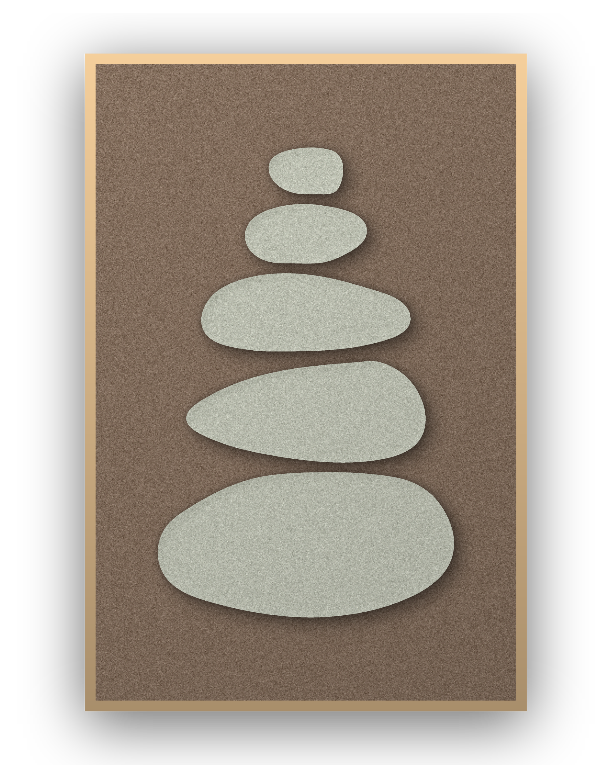 Pebble Cairn akoestisch vilt paneel Mocha met blanke baklijst