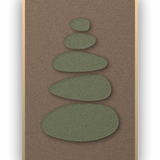 Pebble Cairn akoestisch vilt paneel Moss met blanke baklijst