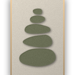 Pebble Cairn akoestisch vilt paneel Sage met blanke baklijst