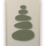 Pebble Cairn akoestisch vilt paneel Sage met blanke baklijst
