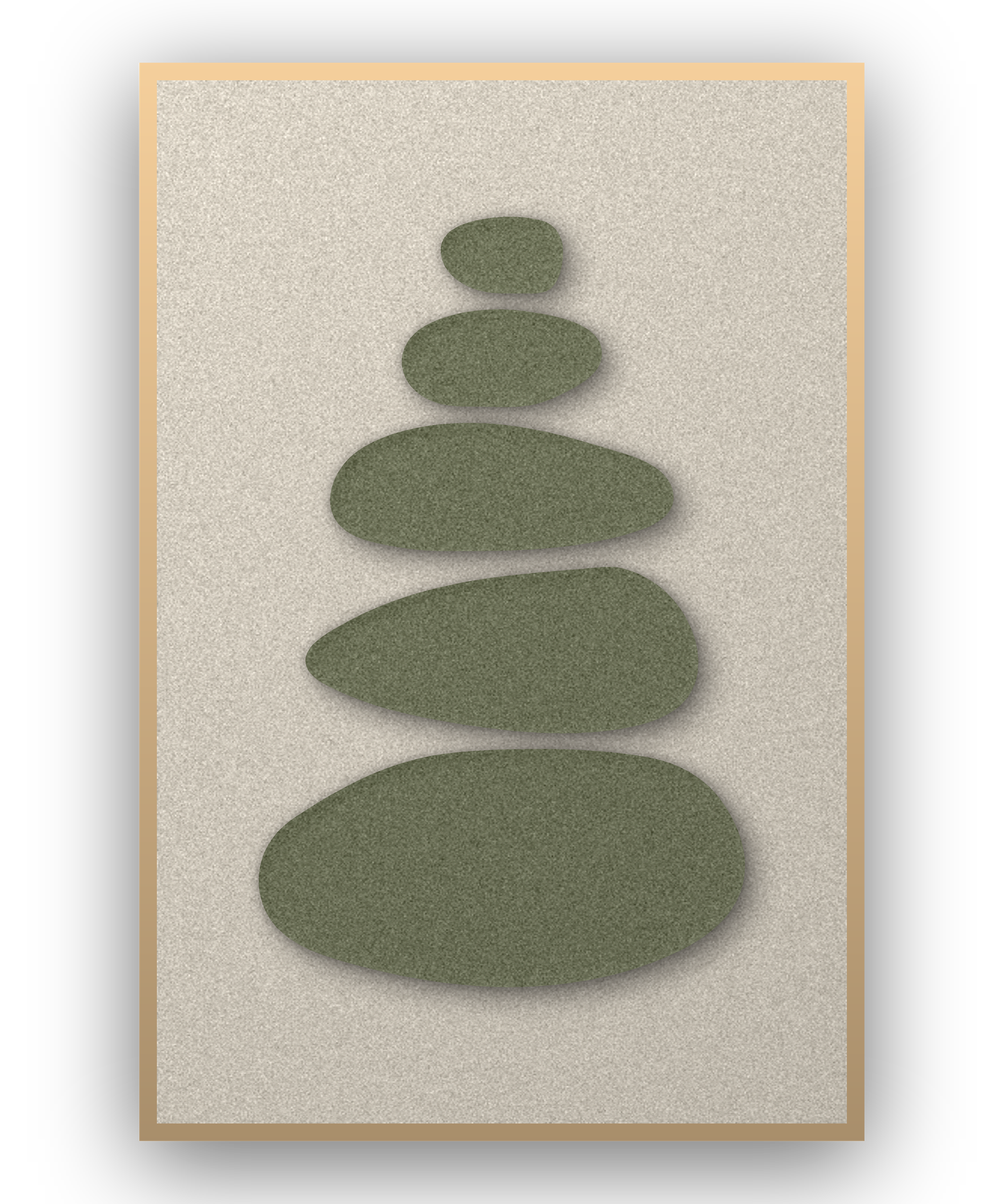 Pebble Cairn akoestisch vilt paneel Sage met blanke baklijst
