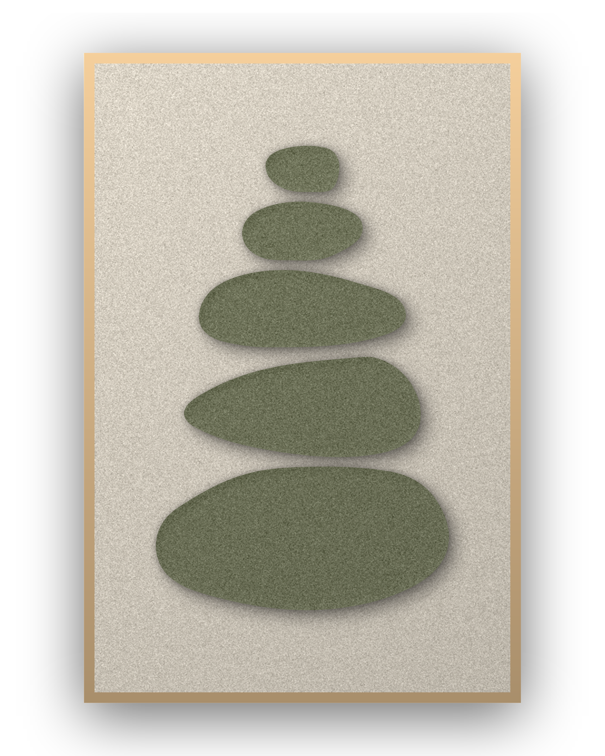 Pebble Cairn akoestisch vilt paneel Sage met blanke baklijst